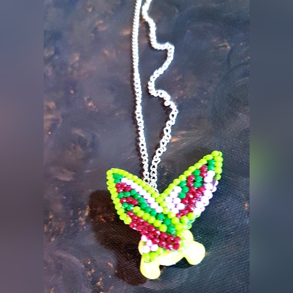 The Lucky Ones Green Bear Necklace Fairy Beary Collection Beaded Handmade (L) - Picture 9 of 15